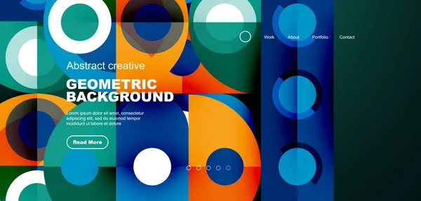 Simple Circles Elements Pattern Minimalist Design Geometric Landing Page Creative — Stock Vector