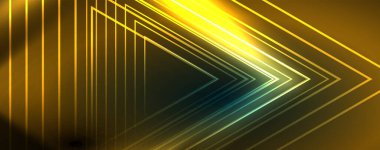 Neon parlak çizgiler ve açılar, sihirli enerji uzay ışığı konsepti. Duvar kağıdı, afiş, arkaplan, broşür, katalog, kapak, broşür
