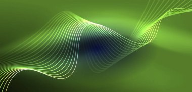 Soyut arkaplan neon dalgası. Duvar kağıdı, afiş, arkaplan, iniş sayfası, duvar resimleri, davetiyeler, posterler için yüksek teknoloji tasarımı