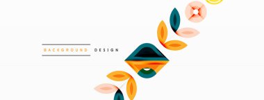 Renkli üçgenler ve soyut çemberler. Duvar kağıdı, afiş, arkaplan, iniş sayfası, duvar sanatı, davetiye, baskılar, posterler için tasarım