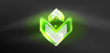 Neon hız oku ve çizgi arka planı şekillendirir. Parlak arka planlı yüksek teknoloji konsepti. Karanlıkta parlayan ışık efekti