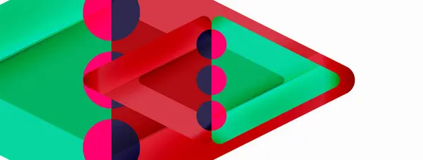 トレンド最小限の幾何学的抽象的な背景 三角形 正方形 円の明るい色の背景 ベクトルイラスト壁紙 バナー カード ブックイラスト ランディングページ — ストックベクタ