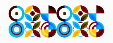 Renkli çemberler soyut arkaplan. Duvar kağıdı, afiş, arkaplan, iniş sayfası, duvar resimleri, davetiyeler, posterler için yüksek teknoloji tasarımı