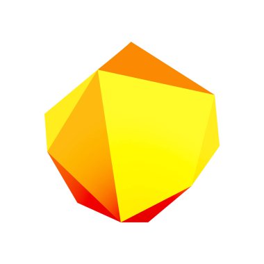 Soyut düşük polyester taş tasarımı. Geometrik 3d vektör tasarım ögesi