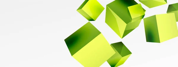 Vector Abstract Background Flying Cubes Composition Trendy Techno Business Template — Vector de stock