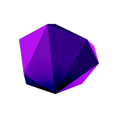 Soyut düşük polyester taş tasarımı. Geometrik 3d vektör tasarım ögesi