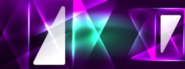 Canlı Geometrik Neon Parlak Hat Arkaplanı. Biçimlerin, Satırların, Renklerin ve Parıltının Cesur ve Çarpıcı Gösterimi, Gelecekçi Modern Tasarımlar İçin Mükemmel, Yüksek Teknolojik Sunumlar, Teknoloji Web Sayfaları