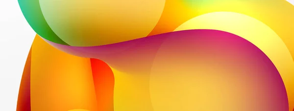 Fluid Abstract Background Liquid Color Gradients Composition Shapes Circle Flowing — ストックベクタ