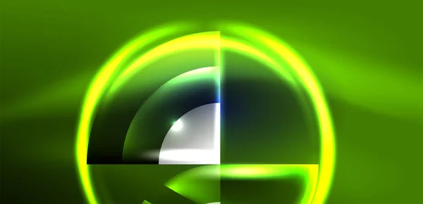Neon Ronde Vormen Lijnen Driehoek Elementen Tech Design Voor Behang — Stockvector