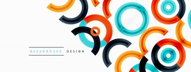 Değişik tonlara ve renklere sahip canlı ve göz alıcı bir tasarıma sahip renkli çemberler girdap ve dinamik bir etki yaratıyor.