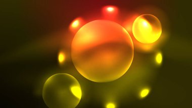 Neon parlayan daireler, sihirli enerji uzay ışığı konsepti, soyut arka plan duvar kağıdı tasarımı