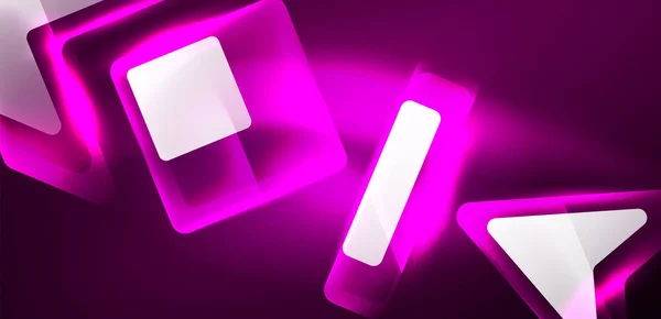 Neon Świecące Linie Techno Strzały Tech Futurystyczny Abstrakcyjny Szablon Tła — Wektor stockowy