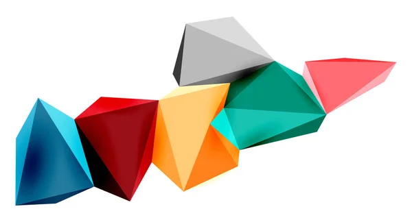 幾何学的な概念 バナー ランディングページや企業ロゴのブランディングのための3次元低ポリ三角形のデザイン要素 — ストックベクタ