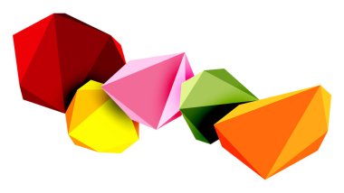 Soyut düşük polyester taş tasarımı. Geometrik 3d vektör tasarım ögesi