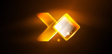 Neon parıldayan tekno çizgiler ve oklar, yüksek teknolojili soyut arkaplan şablonu