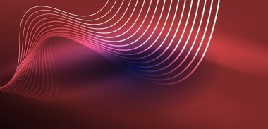 Soyut arkaplan neon dalgası. Duvar kağıdı, afiş, arkaplan, iniş sayfası, duvar resimleri, davetiyeler, posterler için yüksek teknoloji tasarımı