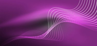 Soyut arkaplan neon dalgası. Duvar kağıdı, afiş, arkaplan, iniş sayfası, duvar resimleri, davetiyeler, posterler için yüksek teknoloji tasarımı