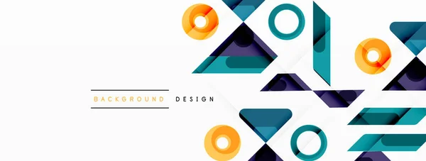 Colorful Triangles Circles Abstract Background Design Wallpaper Banner Background Landing — Stock Vector