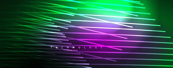 Neon Glanzend Licht Abstracte Lijnen Lichtstralen Concept Abstracte Achtergrond Vector — Stockvector