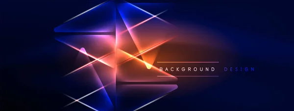 幾何学的背景 仮想現実または人工知能の概念をハッキングネオンライト バナー プレゼンテーション 背景のためのサイバーパンク幾何学的なテンプレート — ストックベクタ