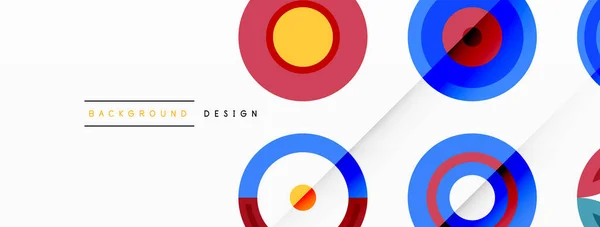 Cercles Colorés Dans Fond Abstrait Composition Grille Conception Pour Papier — Image vectorielle