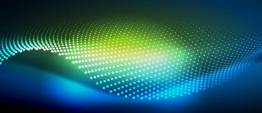 Pürüzsüz ve şık bir tasarım. Mavi pürüzsüz neon bir dalga. Karanlık bir arkaplanda parlıyor.