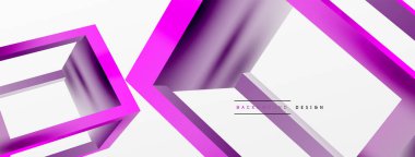 3 boyutlu küp vektör geometrik arkaplanı şekillendirir. Duvar kağıdı, afiş, arkaplan veya iniş için moda tekno iş şablonu