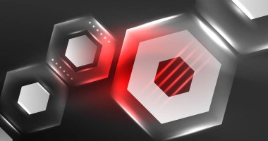 Neon altıgen arka plan. Duvar kağıdı, afiş, arkaplan, iniş sayfası, duvar resimleri, davetiyeler, posterler için yüksek teknoloji tasarımı