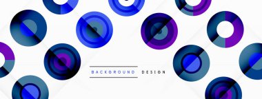 Çember simetrik ızgara bileşimi ile soyut arkaplan. Daire şekli hareket hissi yaratıyor. Şebeke, her çember arasında eşit aralıklarla bileşime yapı ve denge ekler