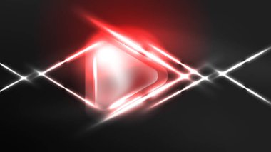 Dijital Neon Soyut Arkaplan, Üçgenler ve Işıklar Geometrik Tasarım Şablonu
