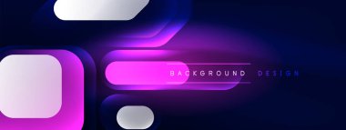 Parlayan neon geometrik elementler soyut arkaplan. Neon ışığı ya da lazer gösterisi, elektrik akımı, güç hatları, tekno kuantum enerji dürtüsü, parlayan sihirli dinamik çizgiler.