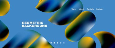 Colorful metallic geometric shapes minimal abstract background