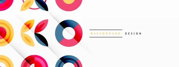 Vibrant Eye Catching Vector Background Featuring Grid Colorful Circles Arranged — Stock Vector