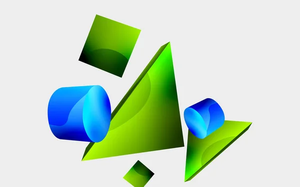 Vetor Minimalista Fundo Abstrato Geométrico Triângulo Cilindro Pirâmide Composição Forma —  Vetores de Stock