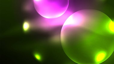 Neon parlayan daireler, sihirli enerji uzay ışığı konsepti, soyut arka plan duvar kağıdı tasarımı