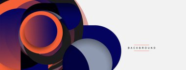 Çember ve yuvarlak şekiller soyut arkaplan. Duvar kağıdı afişi veya iniş sayfası için vektör illüstrasyonu