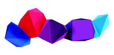 Soyut düşük polyester taş tasarımı. Geometrik 3d vektör tasarım ögesi