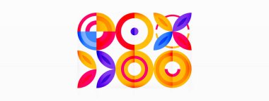 Renkli çember soyut arkaplan. Duvar kağıdı, afiş, sunum, arkaplan şablonu