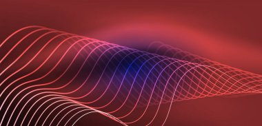 Soyut arkaplan neon dalgası. Duvar kağıdı, afiş, arkaplan, iniş sayfası, duvar resimleri, davetiyeler, posterler için yüksek teknoloji tasarımı