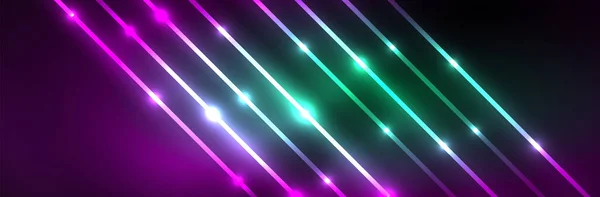 Neon Izzó Folyadék Hullám Vonalak Mágikus Energia Tér Fény Koncepció — Stock Vector
