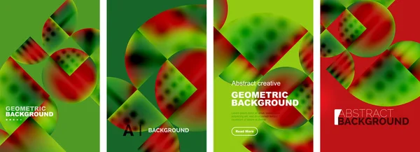 Soyut Geometrik Poster Tasarımlarının Vektör Seti Özgeçmiş Kapak Şablon Broşür — Stok Vektör