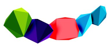 Soyut düşük polyester taş tasarımı. Geometrik 3d vektör tasarım ögesi