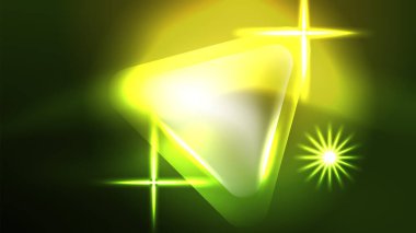 Dijital Neon Soyut Arkaplan, Üçgenler ve Işıklar Geometrik Tasarım Şablonu