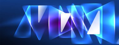 Geometrik arkaplanı hackleyen neon ışıkları, sanal gerçeklik veya yapay zeka konsepti, duvar kağıdı, pankart, sunum, arkaplan için siber punk geometrik şablon