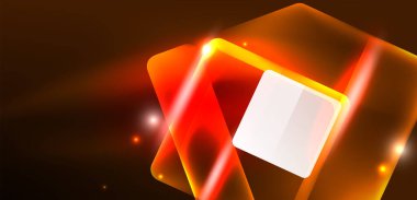 Neon parıldayan tekno çizgiler ve oklar, yüksek teknolojili soyut arkaplan şablonu