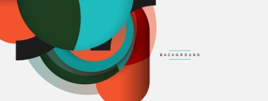 Yaratıcı geometrik duvar kağıdı. Asgari soyut arkaplan. Duvar kağıdı arkaplanı veya iniş sayfası için daire bileşimi vektör çizimi