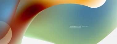 Fluid abstract background. Liquid color gradients composition. Round shapes and circle flowing design for wallpaper, banner, background or landing