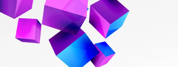 Cubes Vector Abstract Background Composition Square Shaped Basic Geometric Elements — Vector de stock