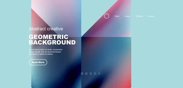 Fluid Gradient Geometric Triangles Abstract Landing Page Background Minimal Shapes — Stock Vector