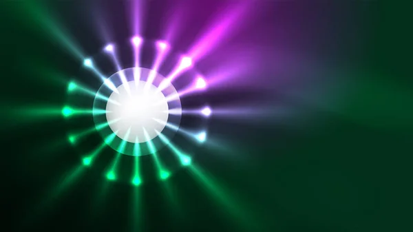 Νέον Λαμπερό Κύκλους Μαγική Ενέργεια Χώρου Φως Έννοια Αφηρημένη Φόντο — Διανυσματικό Αρχείο